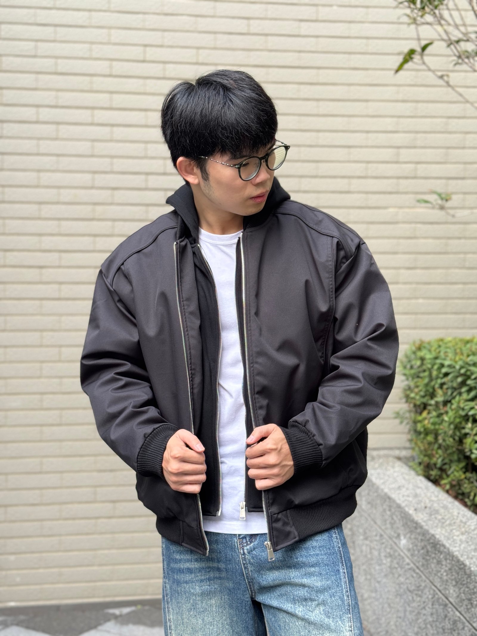 No Need to Talk假兩件連帽外套